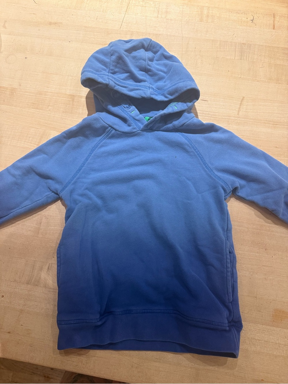 Kids sized 5-6 Blue Boden Hooded Pullover Sweatshirt 100% heavy cotton